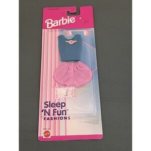 Rare Vintage 1996 Barbie Sleep 'N Fun Fashions Pajamas Set Mattel